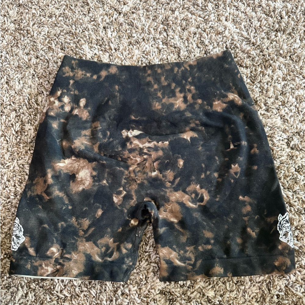 Tie-Dye Black and Brown Shorts